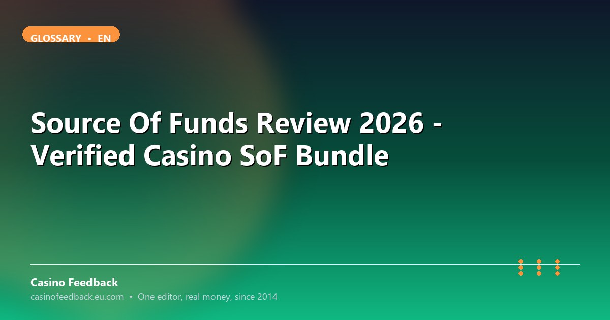 Casino Feedback explainer on source of funds